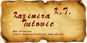 Kazimira Tulović vizit kartica